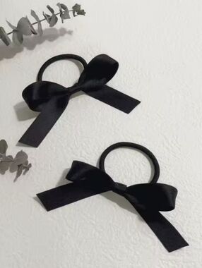 2 Satin Bow Hair Ties